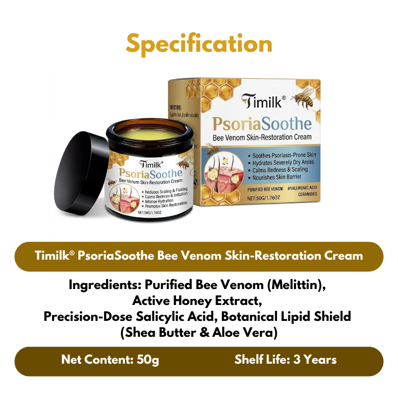 Timilk® PsoriaSoothe Bee Venom Skin-Restoration Cream.